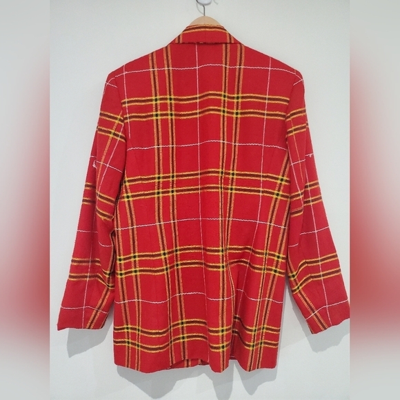 Vintage Red, yellow, black blazer with shoulder pads vintage size 10 🇨🇦 - Picture 9 of 10
